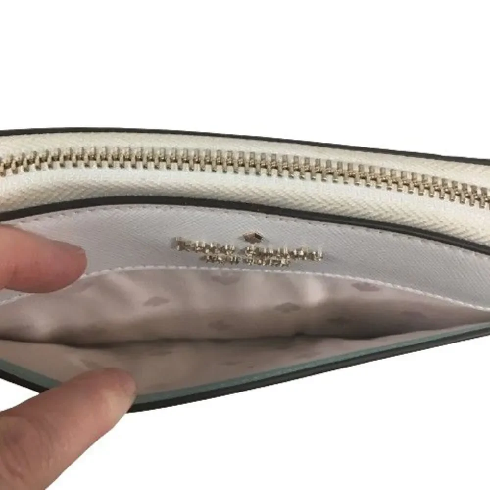 Kate Spade Staci Colorblock Saffiano Large Continental Wallet Clutch Mint Green